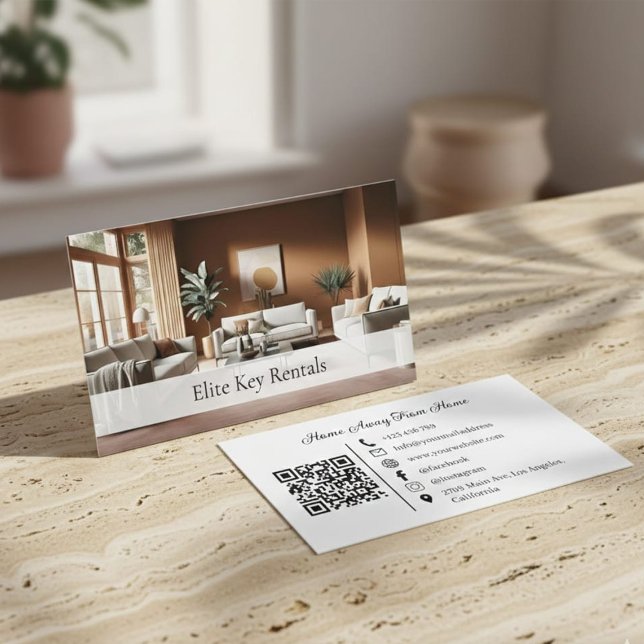 Tarjeta De Visita Alquiler moderno de vacaciones Medios sociales Fot (Subido por el creador)