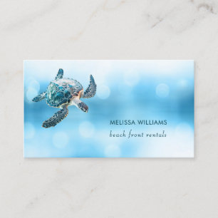 Tarjeta De Visita Alquileres frente al mar en 3D Turtle Beach