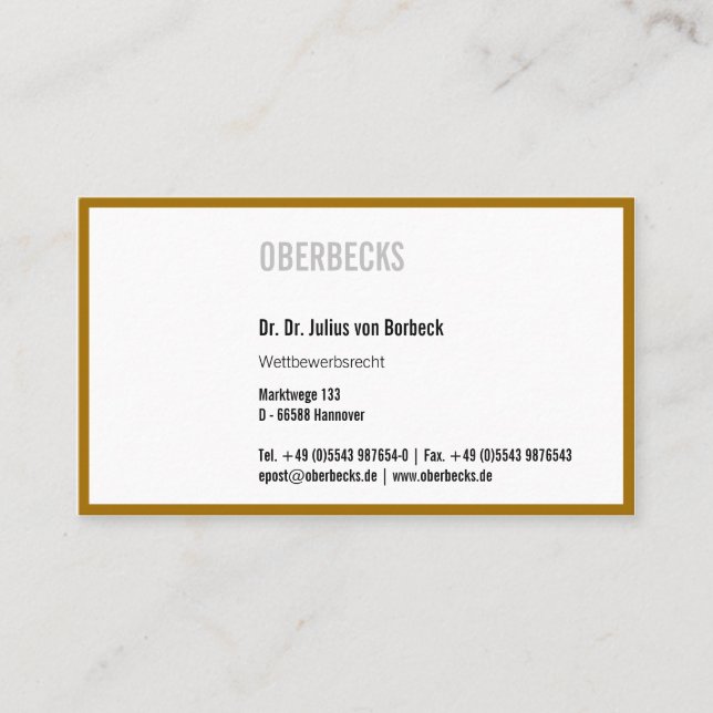Tarjeta De Visita Alrededor del oro (Anverso)