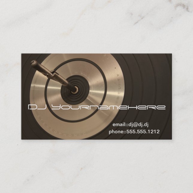 TARJETA DE VISITA ALTA FIDELIDAD DE DJ (Anverso)