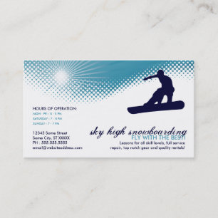 Tarjeta De Visita alta snowboard