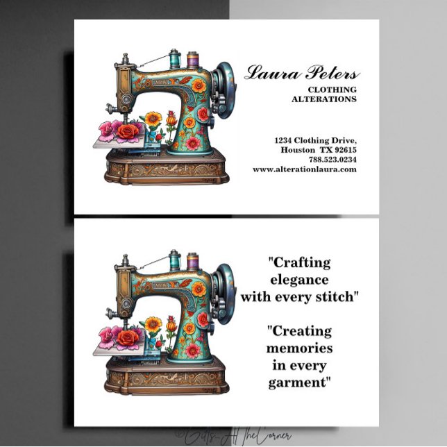 Tarjeta De Visita Alteración de la ropa de la máquina de coser de co (Subido por el creador)