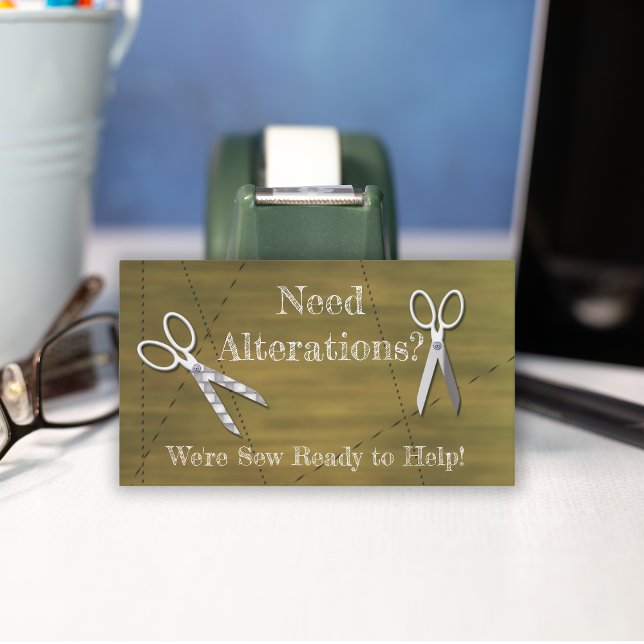 Tarjeta De Visita Alteraciones de costura con tijeras (This business card will be great for alterations businesses.)
