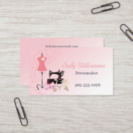 Tarjeta De Visita Alteraciones De Vestido Bridal Con Código QR Rosa