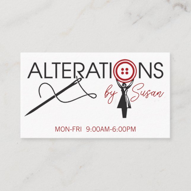 Tarjeta De Visita Alteration, Clothing, Tailor, Seamstress (Anverso)