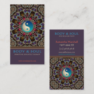 Tarjeta De Visita Alternativas joyas orientales Yin Yang púrpura azu