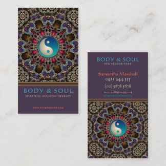 Tarjeta De Visita Alternativas joyas orientales Yin Yang púrpura azu