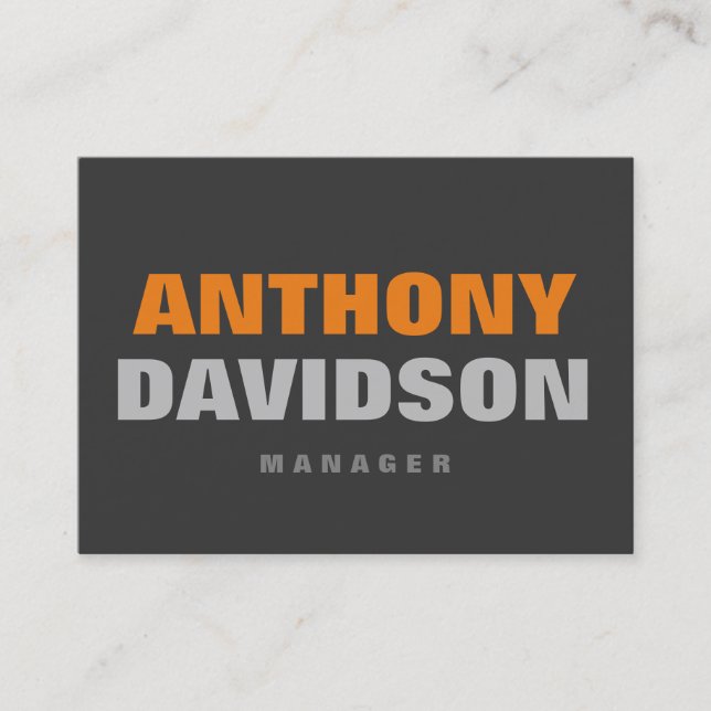 Tarjeta De Visita Alternativo Tamaño Perfecto Naranja Gris Texto neg (Anverso)