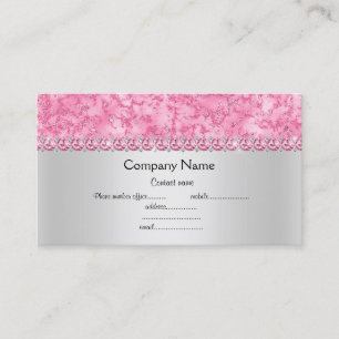 Tarjeta De Visita Aluminio elegante de mármol plateado rosa