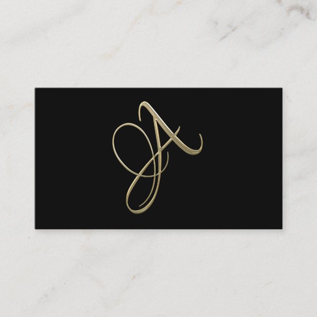 Tarjeta De Visita Aluminio inicial dorado (Anverso)