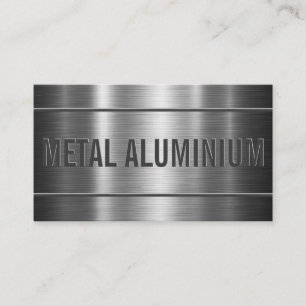 Tarjeta De Visita Aluminio Metálico Cepillado Industrial