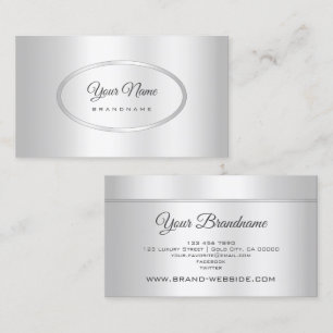 Tarjeta De Visita Aluminio metálico de color Plata