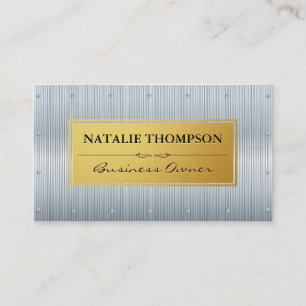 Tarjeta De Visita Aluminio metálico   Rivets Gold Frame