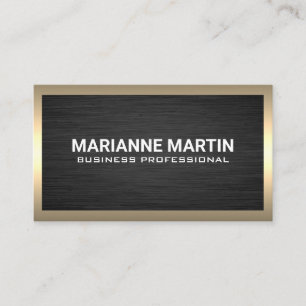 Tarjeta De Visita Aluminio Metalizado oscuro   Borde dorado