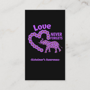 Tarjeta De Visita Alzheimer Conciencia Elefant Love Daisy Heart