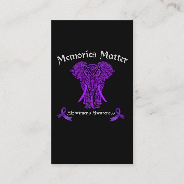 Tarjeta De Visita Alzheimers Apoyo a la toma de conciencia Recuerdos (Anverso)