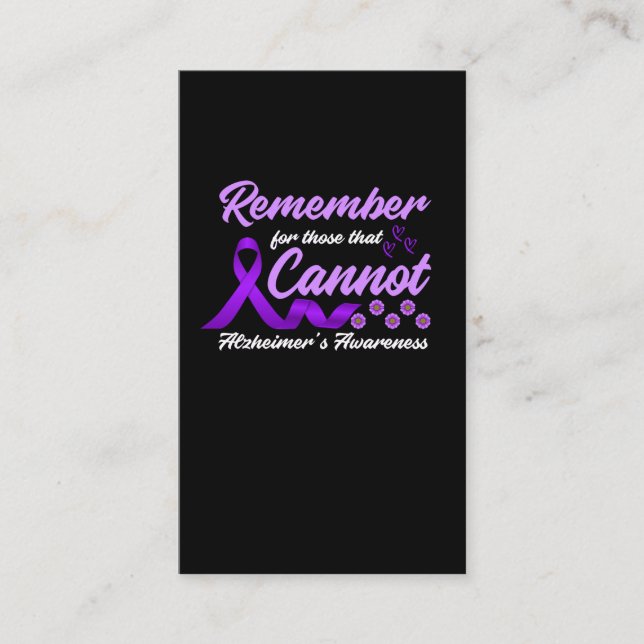 Tarjeta De Visita Alzheimers Conciencia Daisy Apoyo familiar (Anverso)