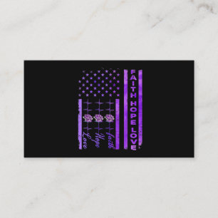 Tarjeta De Visita Alzheimers Conciencia Fe Esperanza Amor Púrpura