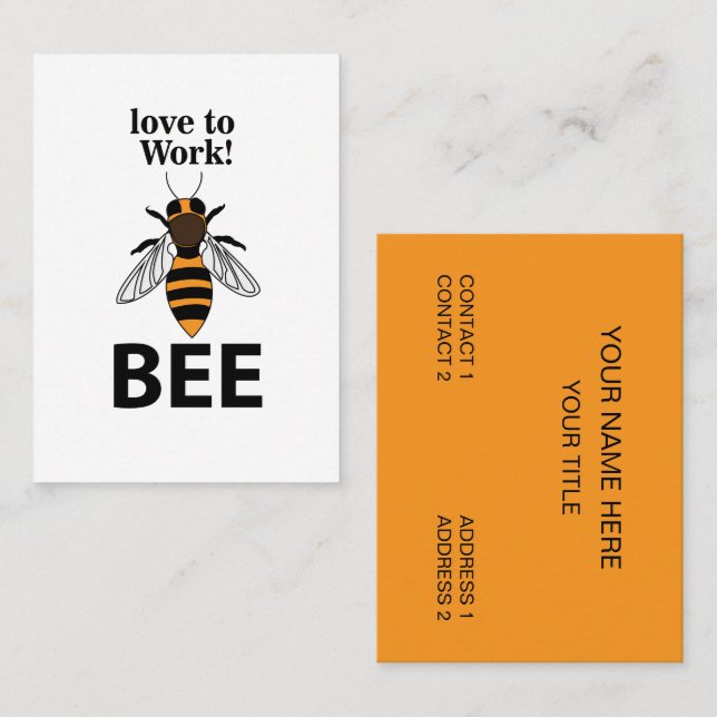 Tarjeta De Visita Ama A La Abeja Del Trabajo (Anverso / Reverso)