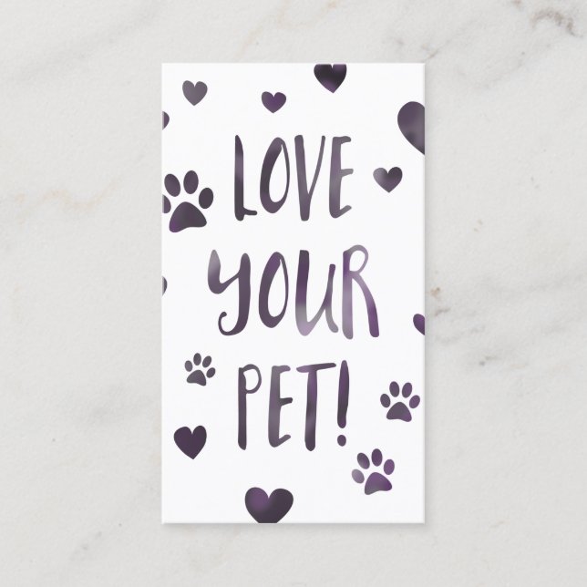 Tarjeta De Visita ama a tu mascota (Anverso)