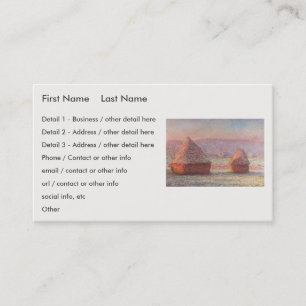 Tarjeta De Visita Amanecer de Escarcha Blanca de Claude Monet (Hayst