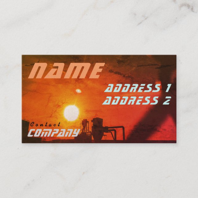 Tarjeta De Visita Amanecer del futuro Naranja de la industria (Anverso)