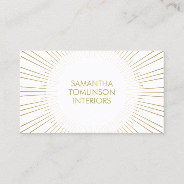 Tarjeta De Visita Amanecer dorado en el diseñador de interiores blan (Anverso)