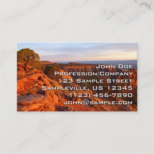 Tarjeta De Visita Amanecer en el sendero Grand View en el Monumento  (Anverso)