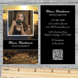 Tarjeta De Visita Amanecer Sobre Las Nubes Un Guión Blanco Fotográfi