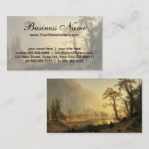 Tarjeta De Visita Amanecer, Valle de Yosemite por Albert Bierstadt