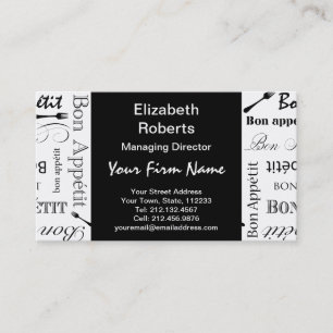 Tarjeta De Visita Amante de la comida de Appetit del Bon del maestro