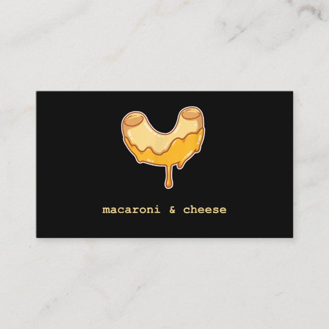 Tarjeta De Visita Amante De La Comida De Macaroni Y Queso De Postre  (Anverso)