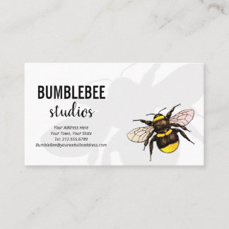 Tarjeta De Visita Amante de naturaleza elegante del abejorro