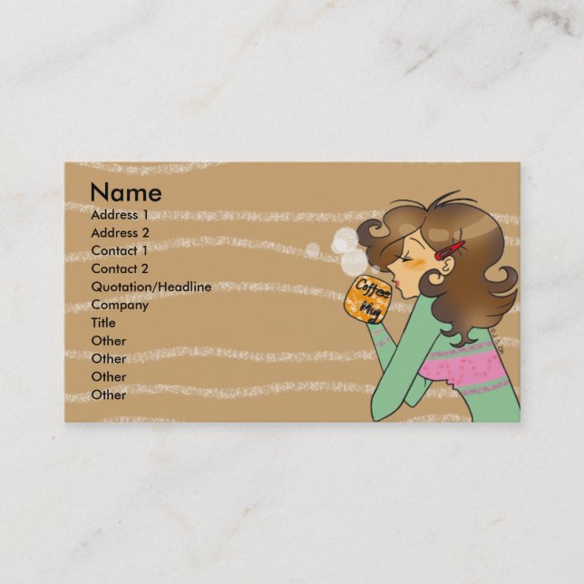 Tarjeta De Visita Amante del café (Anverso)