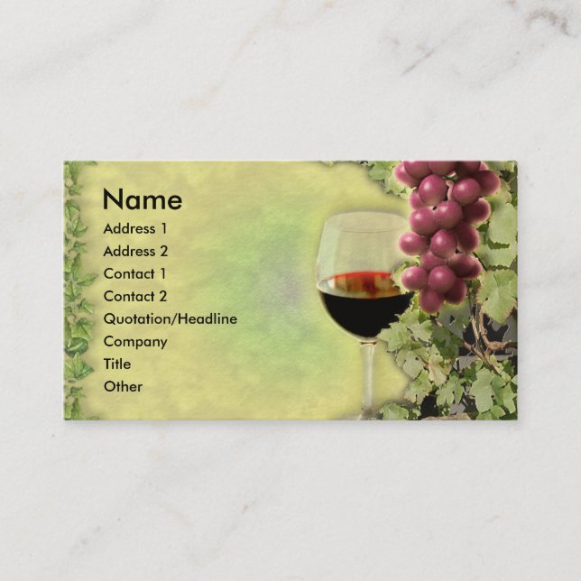 Tarjeta De Visita ¿Amante del vino.? ¿Amo del arte de hacer el (Anverso)