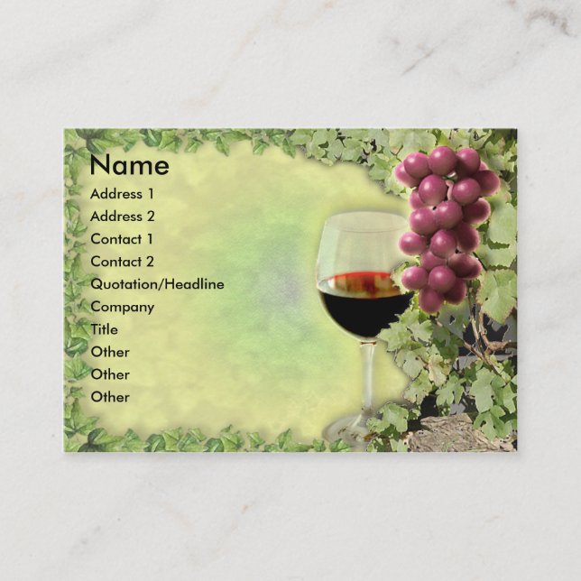 Tarjeta De Visita ¿Amante del vino.? ¿Amo del arte de hacer el (Anverso)