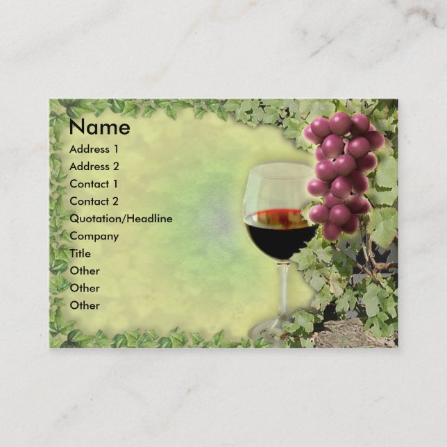Tarjeta De Visita ¿Amante del vino.? ¿Amo del arte de hacer el (Anverso)