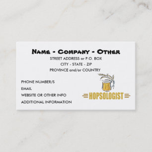 Tarjeta De Visita Amantes cómicos de la cerveza