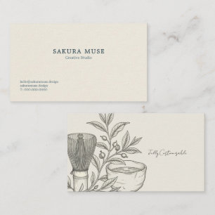Tarjeta De Visita Amantes del Matcha Zen Minimalista y del Ritual