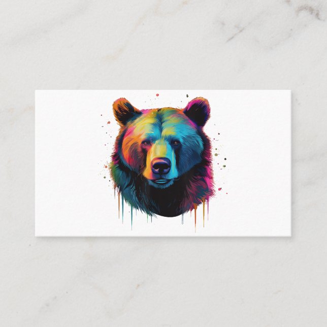 Tarjeta De Visita Amantes del oso pardo arte pop Gran oso pardo (Anverso)
