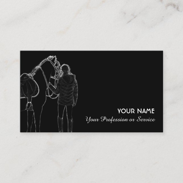 Tarjeta De Visita Amantes ecuestres y amantes de la equitación (Anverso)