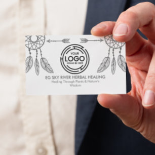 Tarjeta De Visita Amantes mínimos, plumas, flechas Wellness