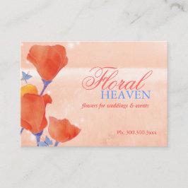 Tarjeta De Visita Amapola Roja Elegante