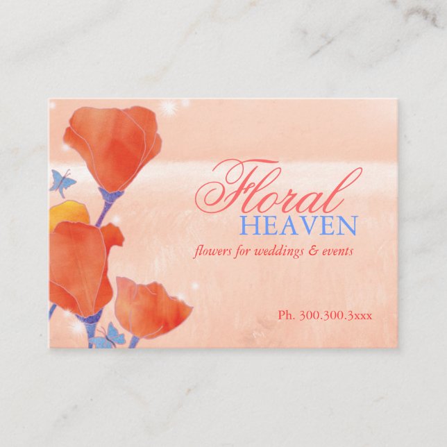 Tarjeta De Visita Amapola Roja Elegante (Anverso)