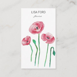 Tarjeta De Visita Amapolas acuarela