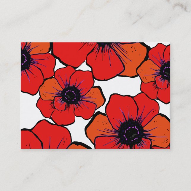 Tarjeta De Visita Amapolas anaranjadas rojas intrépidas (Anverso)