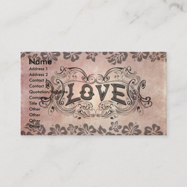 Tarjeta De Visita Amar (Anverso)