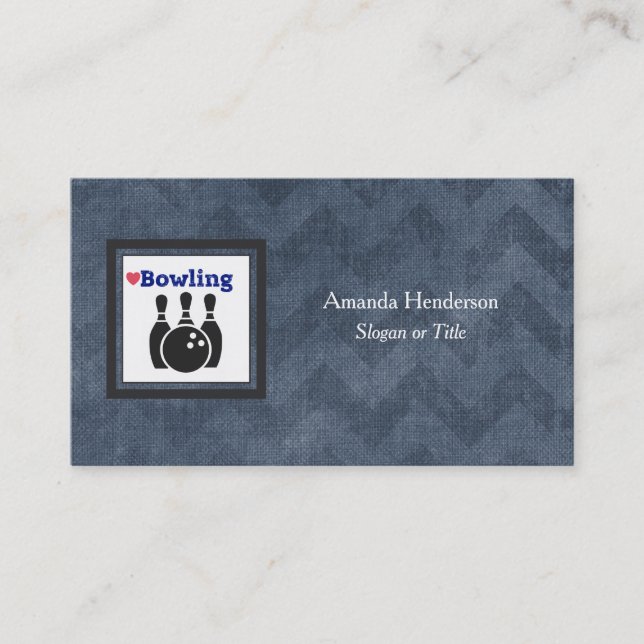 Tarjeta De Visita Amar la silueta de boliche con bolas y bolas (Anverso)