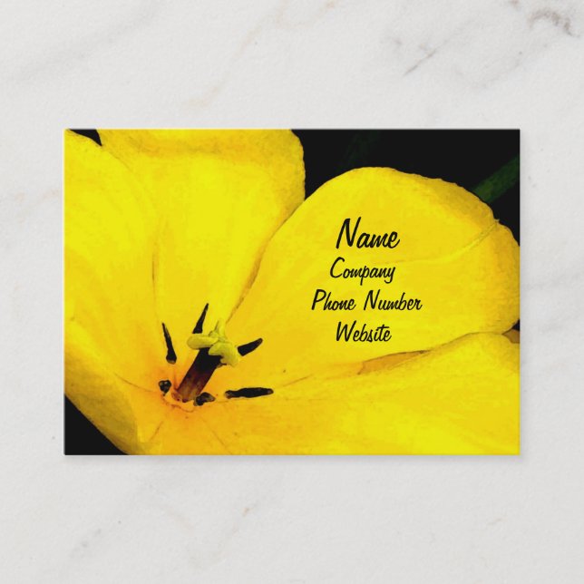 Tarjeta de visita amarilla de la flor (Anverso)