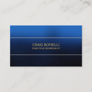 Tarjeta de visita amarilla de oro azul claro